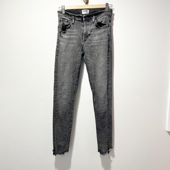 Agolde Sophie Hi Rise Skinny Amplify Size 29 Washed Black Gray Raw Hem - Picture 2 of 16